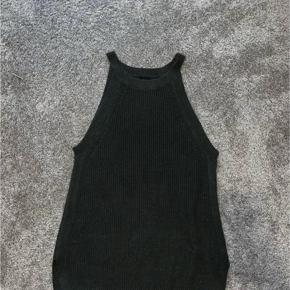 Army Green Sleeveless Knit Top